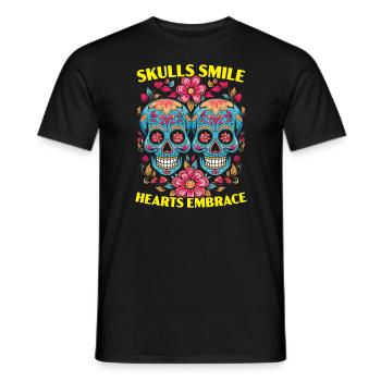 Dia De Los Muertos Sugar Skull Mexican Holiday - Men's T-Shirt - black - Front - AI Model Male 178 light (178cm)