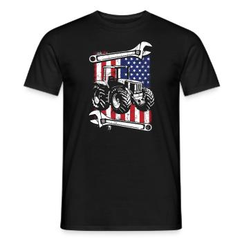 Mécanicien tracteur Réparation de tracteur agricole Mécanique - T-shirt homme - noir - Devant - AI Model Male 178 light (178cm)