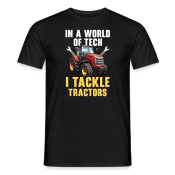 Traktormechaniker Ackerschlepper Reparatur Mechanisch - Männer T-Shirt - Schwarz - Vorne - AI Model Male 178 light (178cm)