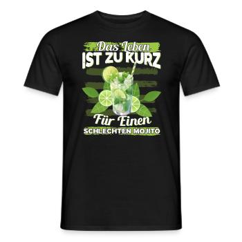 Mojito Longdrink Das Leben ist zu kurz - Männer T-Shirt - Schwarz - Vorne - AI Model Male 178 light (178cm)