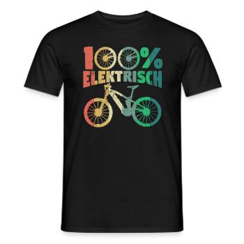 E-Bike EBike Elektrofahrrad 100% elektrisch - Männer T-Shirt - Schwarz - Vorne - AI Model Male 178 light (178cm)