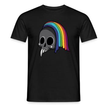 Rainbow Skull Halloween Costume Skeleton - Men's T-Shirt - black - Front - AI Model Male 178 light (178cm)
