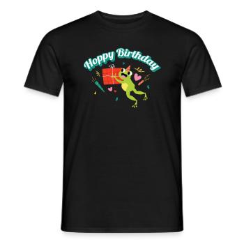 Hoppy Birthday Frosch Frösche Kinder - Männer T-Shirt - Schwarz - Vorne - AI Model Male 178 light (178cm)