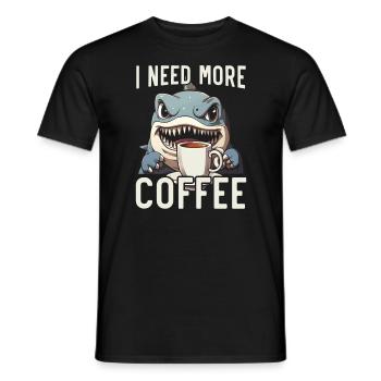 Kaffeehai-Liebhaber Meeresbiologie Koffein-Trinker - Männer T-Shirt - Schwarz - Vorne - AI Model Male 178 light (178cm)