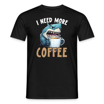 Amateur de requin café Biologie marine Buveur de caféine - T-shirt homme - noir - Devant - AI Model Male 178 light (178cm)