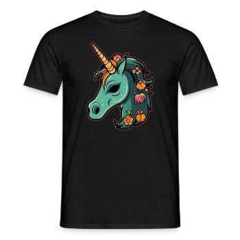 Horreur Halloween Licorne Costume Halloween Party - T-shirt homme - noir - Devant - AI Model Male 178 light (178cm)