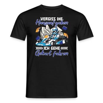 Gokart Rennfahrer Kartfahrer Vergiss Hausaufgaben - Männer T-Shirt - Schwarz - Vorne - AI Model Male 178 light (178cm)