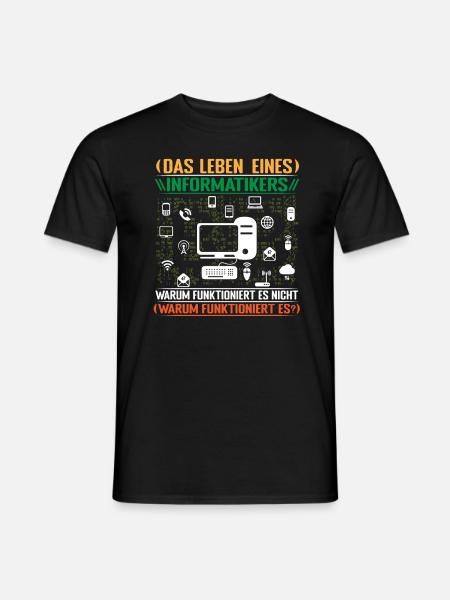 Informatiker Admin Programmierer Programm - Männer T-Shirt - Schwarz