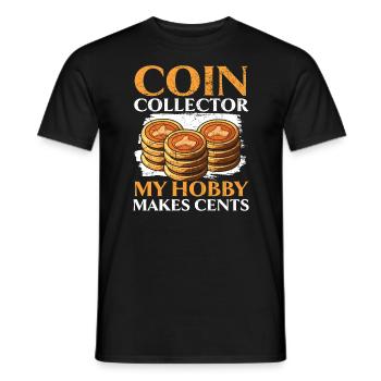 Coin Collector Numismatist Coin Collecting - Men's T-Shirt - black - Front - AI Model Male 178 light (178cm)