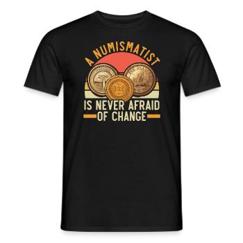 Coin Collector Numismatist Coin Collecting - Men's T-Shirt - black - Front - AI Model Male 178 light (178cm)