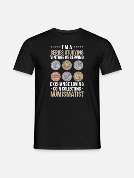 Münzsammler Numismatiker Münzsammler - Männer T-Shirt - Schwarz