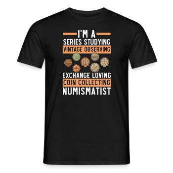Coin Collector Numismatist Coin Collecting - Men's T-Shirt - black - Front - AI Model Male 178 light (178cm)