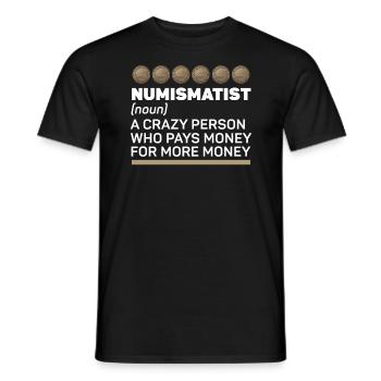 Coin Collector Numismatist Coin Collecting - Men's T-Shirt - black - Front - AI Model Male 178 light (178cm)