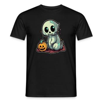 Halloween Pumpkin Ghost Costume Cute Halloween - Männer T-Shirt - Schwarz - Vorne - AI Model Male 178 light (178cm)