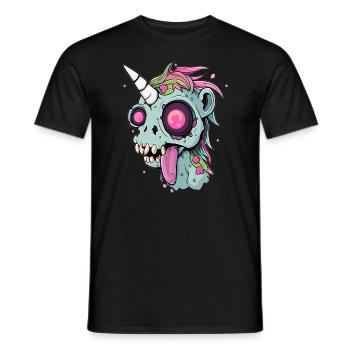 Arty Zombie Unicorn Halloween Unicorn - Männer T-Shirt - Schwarz - Vorne - AI Model Male 178 light (178cm)