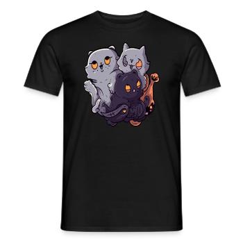 Zombie Ghost Cats Costume Spooky Halloween Party - T-shirt homme - noir - Devant - AI Model Male 178 light (178cm)