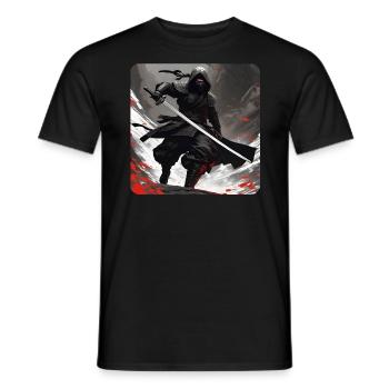 Mystischer Ninja Krieger mit Katana Schwert - Männer T-Shirt - Schwarz - Vorne - AI Model Male 178 light (178cm)