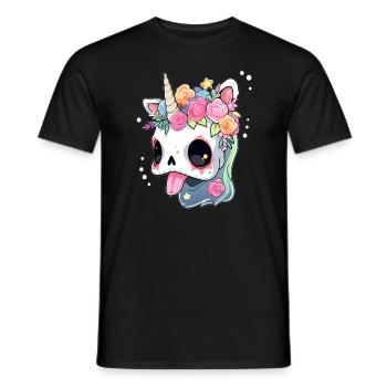 Flore Zombie Licorne Mignonne Licorne d'Halloween - T-shirt homme - noir - Devant - AI Model Male 178 light (178cm)