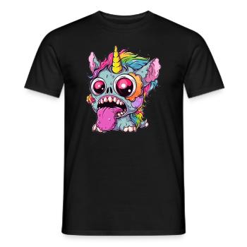 Déguisement de licorne zombie Halloween heavy metal - T-shirt homme - noir - Devant - AI Model Male 178 light (178cm)