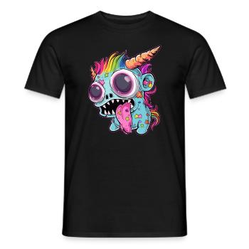 Halloween Heavy Music Lover Zombie Licorne Heavy - T-shirt homme - noir - Devant - AI Model Male 178 light (178cm)