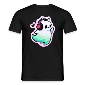 Festival EDM Chats fantômes mignons Halloween - T-shirt homme - noir - Devant - AI Model Male 178 light (178cm)