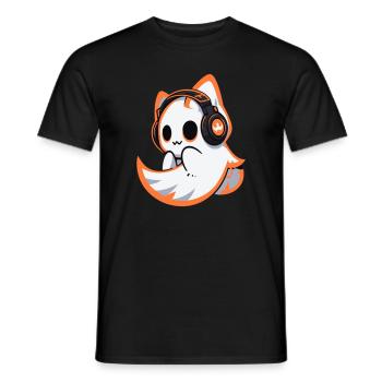 Costume de DJ fantôme d'Halloween Techno Halloween - T-shirt homme - noir - Devant - AI Model Male 178 light (178cm)