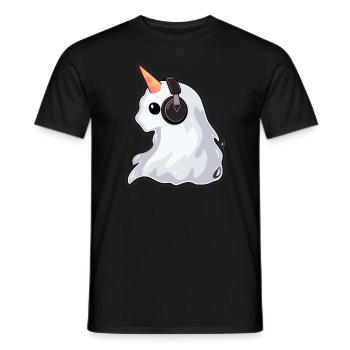 Techno Halloween Dj Fantôme Licorne Costume Halloween - T-shirt homme - noir - Devant - AI Model Male 178 light (178cm)