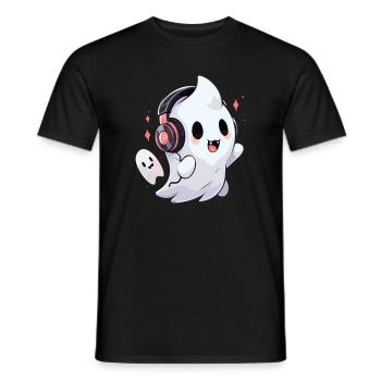 Costume de fantôme d'Halloween DJ d'Halloween mignon - T-shirt homme - noir - Devant - AI Model Male 178 light (178cm)
