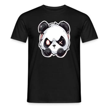 Amateur de musique Techno Party DJ Halloween Panda - T-shirt homme - noir - Devant - AI Model Male 178 light (178cm)
