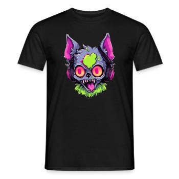 EDM Halloween Rave Zombie Chat DJ Techno Halloween - T-shirt homme - noir - Devant - AI Model Male 178 light (178cm)