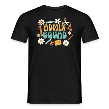 School Administrator Principal Admin Squad - Men's T-Shirt - black - Front - AI Model Male 178 light (178cm)
