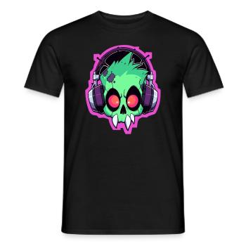 Costume de DJ zombie EDM Halloween Rave d'Halloween - T-shirt homme - noir - Devant - AI Model Male 178 light (178cm)