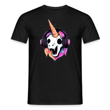 Déguisement DJ licorne Halloween Fête d'Halloween - T-shirt homme - noir - Devant - AI Model Male 178 light (178cm)