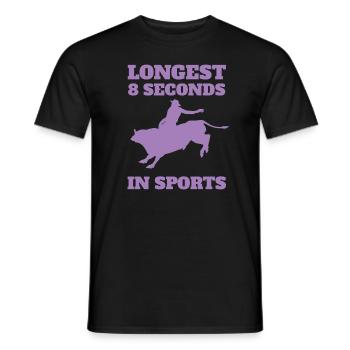 Longest 8 Seconds Bullenreiten - Männer T-Shirt - Schwarz - Vorne - AI Model Male 178 light (178cm)
