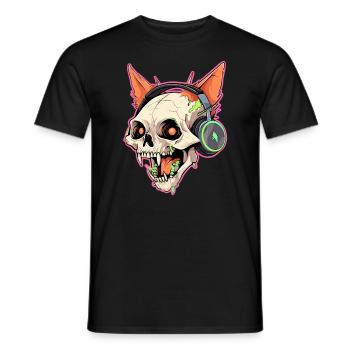 Costume de DJ Halloween Chats Zombies Techno Party DJ - T-shirt homme - noir - Devant - AI Model Male 178 light (178cm)