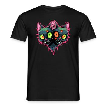Festival Halloween Zombie Chats Coeur Correspondance - T-shirt homme - noir - Devant - AI Model Male 178 light (178cm)