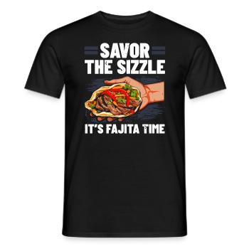 Fajita Tex-mex Cuisine Nourriture Foodie Texas Mexicain - T-shirt homme - noir - Devant - AI Model Male 178 light (178cm)