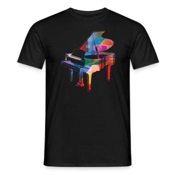 Buntes Piano Klavier Noten - Männer T-Shirt - Schwarz - Vorne - AI Model Male 178 light (178cm)