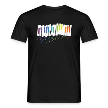 Touches de piano Partition de piano - T-shirt homme - noir - Devant - AI Model Male 178 light (178cm)