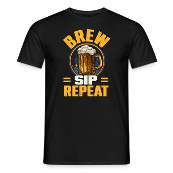 Homebrewing Brewer Beer Making Craft Beer Homebrew - Men's T-Shirt - black - Front - AI Model Male 178 light (178cm)