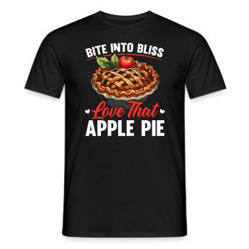 Apple Pie Dessert Food Lover Foodie American Baker - Men's T-Shirt - black - Front - AI Model Male 178 light (178cm)