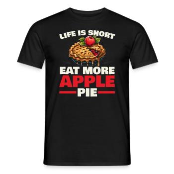 Tarte aux pommes Dessert Food Lover Foodie American Baker - T-shirt homme - noir - Devant - AI Model Male 178 light (178cm)