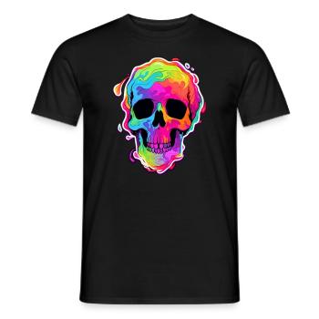 Rainbow Skull Heavy Music Festival - Männer T-Shirt - Schwarz - Vorne - AI Model Male 178 light (178cm)