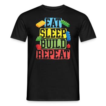 Master Builder Bricks Blocks Play Toys - Men's T-Shirt - black - Front - AI Model Male 178 light (178cm)