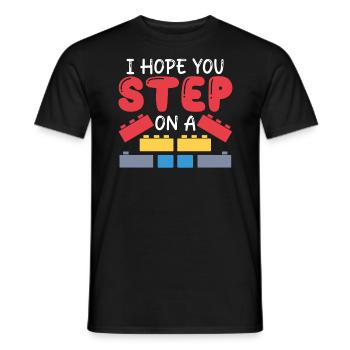 Master Builder Bricks Blocks Play Toys - Men's T-Shirt - black - Front - AI Model Male 178 light (178cm)