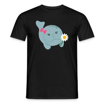 Seekuh Süße Manatee Manati Seekühe - Männer T-Shirt - Schwarz - Vorne - AI Model Male 178 light (178cm)
