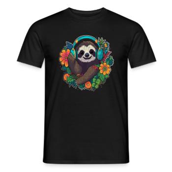 Cute Party Panda DJ EDM Festival - Männer T-Shirt - Schwarz - Vorne - AI Model Male 178 light (178cm)