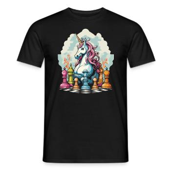 Schachbrettspiel Schachmatt Strategie Schachspieler - Männer T-Shirt - Schwarz - Vorne - AI Model Male 178 light (178cm)