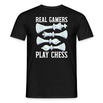 Schachbrettspiel Schachmatt Strategie Schachspieler - Männer T-Shirt - Schwarz - Vorne - AI Model Male 178 light (178cm)