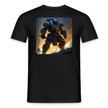 Dark Cyborg Android Warrior - T-shirt homme - noir - Devant - AI Model Male 178 light (178cm)